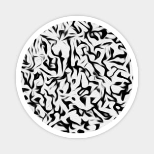 Abstract Black and Off White Camo Pattern Magnet